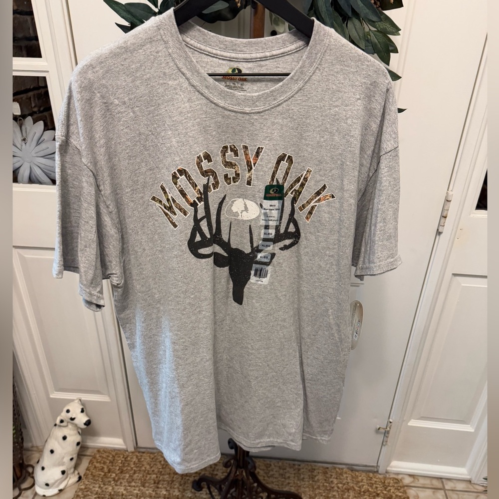NWT Mossy Oak Deer Buck Head Camo Logo Graphic Tee T Shirt SS XL